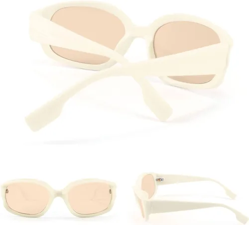 Vista 2 de FEISEDY Gafas de sol deportivas de moda envolventes gruesas con marco rectangular Funky gafas para mujeres y hombres B2831, 56mm