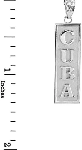 Vista 2 de Colgante de plata de ley 925 pulida con barra vertical Cuba, Plata esterlina