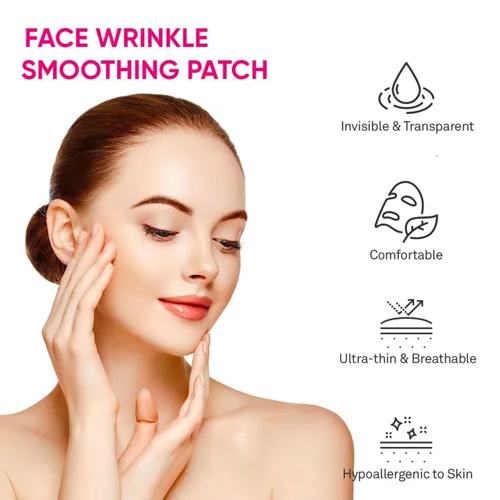 Vista 3 de Parches faciales y antiarrugas para la frente: tratamiento de arrugas faciales para la frente, línea de sonrisa, debajo de los ojos- parches