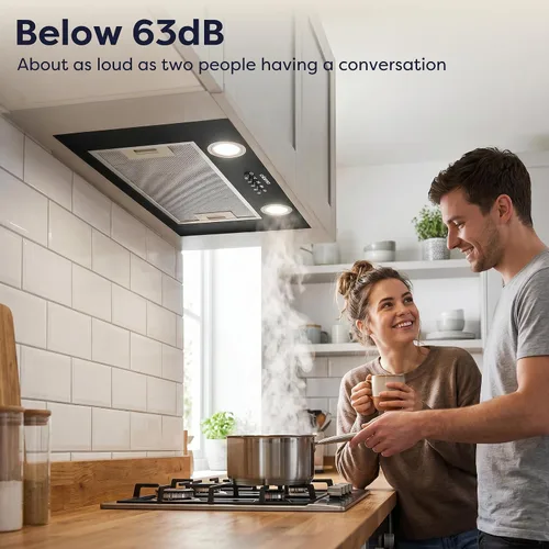 Vista 3 de CIARRA Campana de Ventilación Integrada de 20 Pulgadas 650 CFM Campana de Ventilación para Estufa de Cocina con Luz LED, Ventilador de Escape de 3