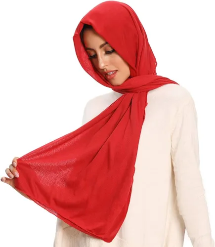 Vista 2 de Bufandas de hiyab de jersey para mujer, bufanda para la cabeza, envoltura musulmana para la cabeza