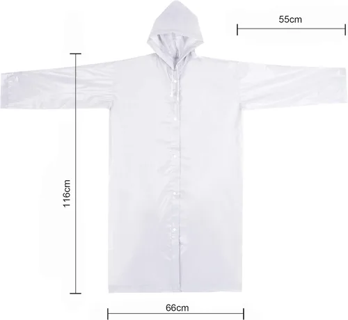 Vista 2 de Chubasqueros EVA impermeables para adultos con capucha reutilizable larga capa de lluvia