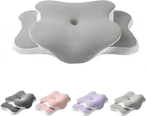 Vista 8 de Almohada cervical cervical, almohada ergonómica de espuma viscoelástica transpirable, almohadas cervicales para cuello para dormir de lado y espalda