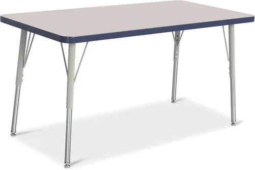 Vista 32 de Berries Mesa rectangular para actividades, altura A, Gris/Negro/Negro, 1