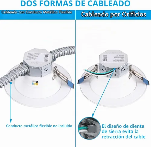 Vista 3 de TORCHSTAR Paquete de 8 luces LED empotrables 5CCT de 6 pulgadas, sin lata 2-Blanco