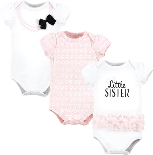 Vista 384 de Hudson Baby baby-girls Cotton Bodysuits 3-pack