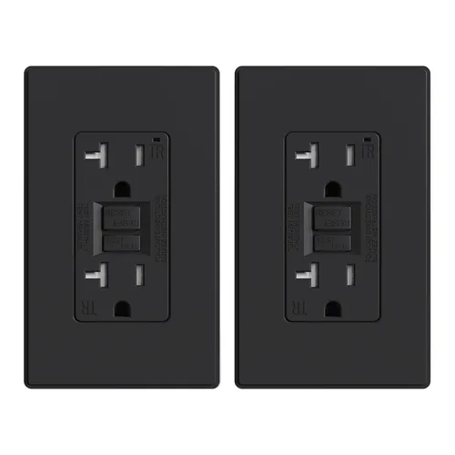 Vista 51 de ELEGRP Toma GFCI de 15 amperios, toma eléctrica GFI de autoprueba con diseño más delgado, receptáculo GFCI resistente a manipulaciones TR