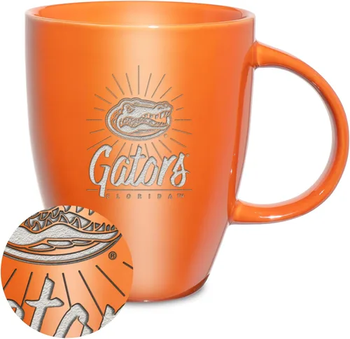 Vista 110 de Rico Industries - Taza de lustre cerámico con grabado láser de la NCAA de 18oz - Café-Té