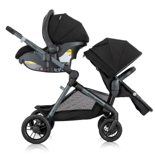 Vista 5 de Sistema de transporte modular Evenflo Pivot Xpand con asiento de coche para bebé LiteMax (Negro Ayrshire)