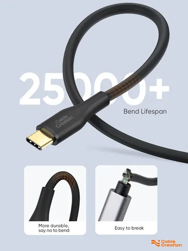 Vista 3 de CableCreation Cable USB C de 6 pies, cable USB A a USB C de silicona, cable de carga USB C 3A de carga rápida para iPhone 15/16/16 Pro Max/Plus