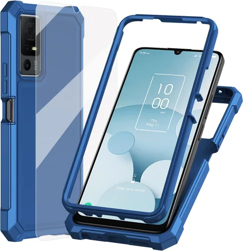 Vista 9 de Ailiber - Carcasa para TCL 40 XL T608M/Jitterbug Smart 4/40T T608DL, color negro Screen Protector, Air-Guard Corners, Dual Layer, Flexible TPU