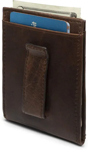 Vista 5 de WEBER'S PREMIER LEATHER - Dynasty Series - Cartera de bolsillo frontal para hombre - Bloqueo RFID de cuero de grano completo