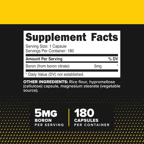 Vista 2 de PrimaForce Cápsulas de boro 5 mg, 180 cápsulas vegetarianas