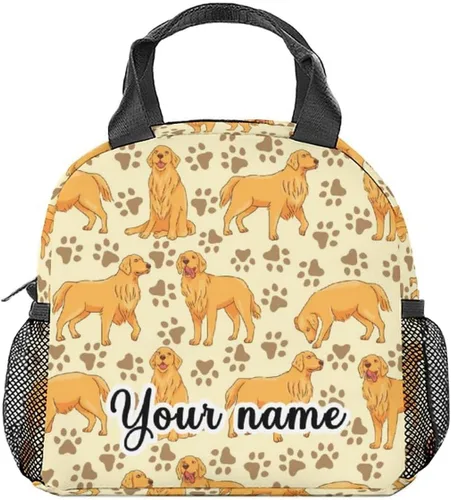 Vista 8 de Golden Retriever - Bolsa de almuerzo para niñas y niños, pequeñas bolsas de almuerzo aisladas, bonita lonchera reutilizable para niños, bolsas