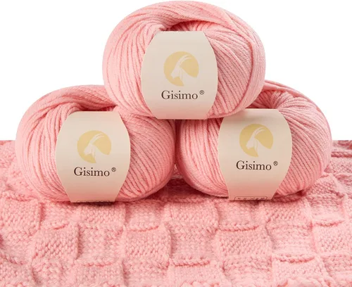 Vista 12 de 100% lana merino para tejer y ganchillo, hilo lujoso y suave de 6 cabos para tejer y crochet a mano, 1.76 oz/50 g, 127 yardas/116 metros