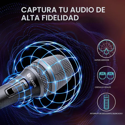 Vista 5 de CAROL AC-900S XLR Micrófono vocal con cable, supercardioide con interruptor