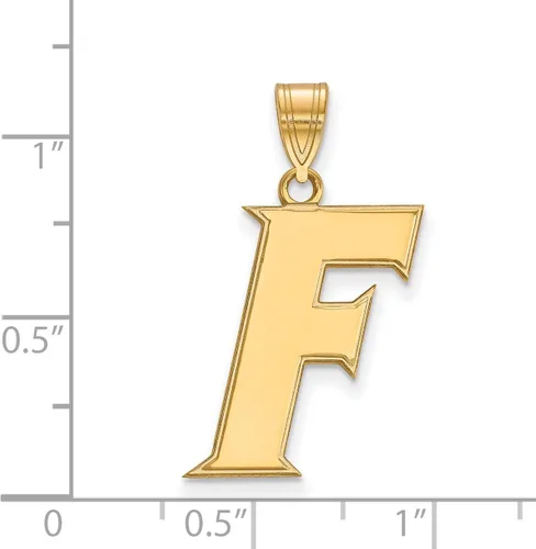 Vista 2 de University of Florida Gators School Letter Logo Pendant Gold Plated Silver