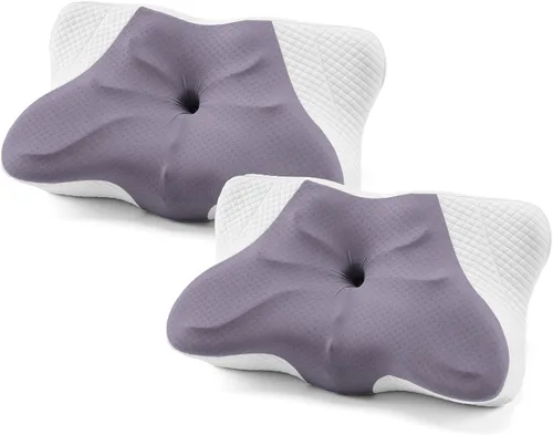 Vista 10 de Sweetcrispy Almohada cervical para cuello y hombro, almohadas ergonómicas de espuma viscoelástica, contorno lateral para adultos, soporte ortopédico