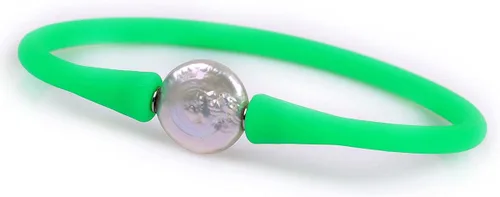 Vista 14 de GEM-Inside Big - Pulsera de joyería de perlas de 0.512 in para dama de honor, color negro, apilable, goma de silicona, elástica, perlas cultivadas