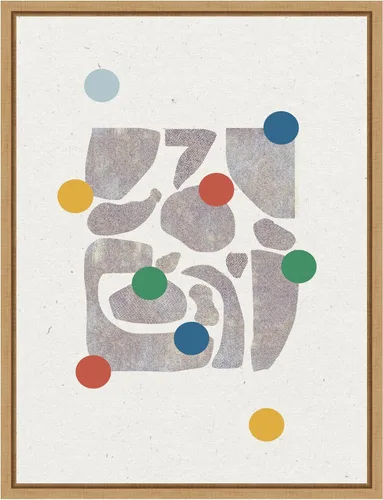 Vista 9 de Amanti Art Framed Canvas Wall Art 24x18 Retro Dots and Paper by THE MIUUS STUDIO, Framed Wall Art Canvas, Abstract Artwork, Traditional Decor
