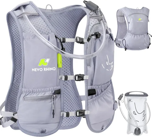 Vista 10 de N NEVO RHINO Chaleco para correr, chaleco de agua para correr de hidratación, 5.5 L, con bolsa de agua de 1.5 L, mochila de hidratación ligera