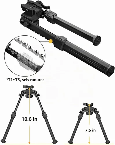 Vista 5 de CVLIFE Rifle Bipod Quick Release Picatinny Bipod for Rifle Shooting Bipod