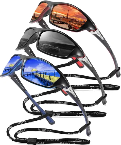 Vista 16 de Gafas de sol polarizadas para hombre, ciclismo, conducir, pesca, 100% protección UV Cycling Driving Fishing