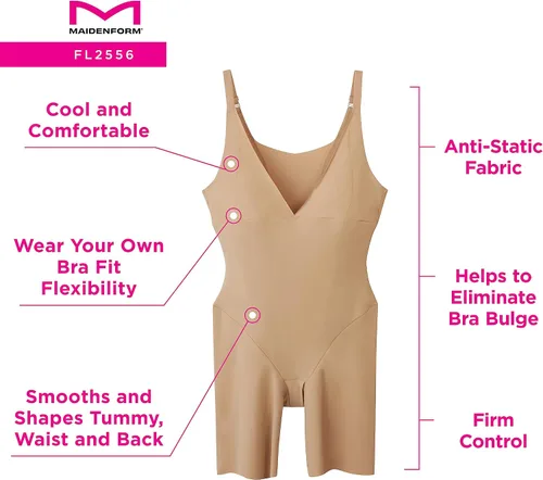 Vista 5 de Maidenform Sujetador moldeador de cuerpo para mujer, moldeador de control firme, moldeador de busto abierto