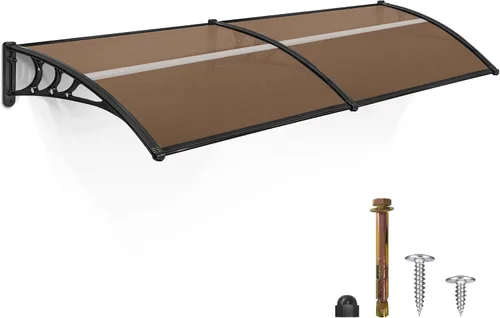 Vista 13 de MCombo - Toldo de policarbonato para ventana de exterior de 78.2 pulgadas, lámina hueca, toldo para puerta de patio