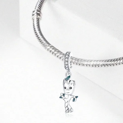 Vista 2 de Abalorio de plata de ley 925 para pulseras y collares Pandora para mujer, circonitas cúbicas 5A, cuentas de joyería