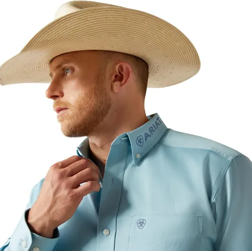 Vista 77 de Ariat Camisa de sarga con logotipo del equipo para hombre