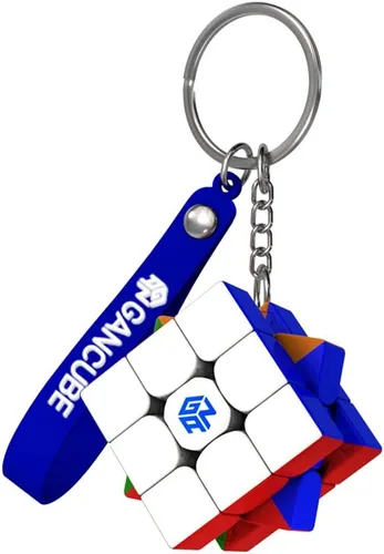 Vista 7 de GAN 356M Speedcube magnético 3x3 sin calcomanías, cubo de velocidad llavero