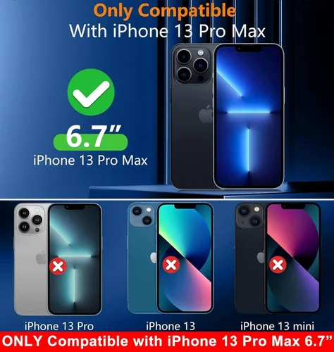 Vista 2 de SPIDERCASE Solo diseñada para el iPhone 13 Pro Max, funda impermeable, lente incorporada y protector de pantalla, protección completa de alta
