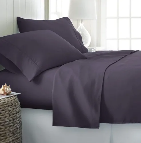 Vista 7 de Elegant Decor Juego de sábanas de lujo de 4 piezas de microfibra súper suave de 15-17 pulgadas de profundidad de 15-17 pulgadas de profundidad