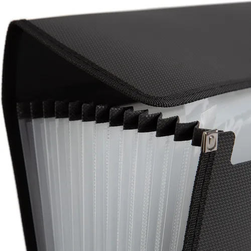 Vista 3 de U Brands Carpeta de archivos expandible de 13 bolsillos de rendimiento de moda (negro)