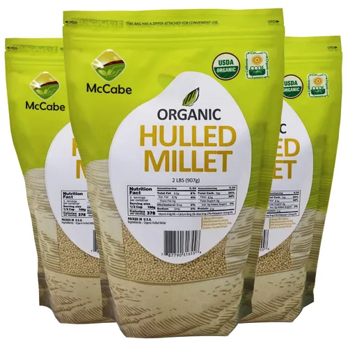 Vista 20 de McCabe Mijo glutinoso orgánico – Mijo glutinoso orgánico para moler harina de mijo entero en casa Rico en fibra y minerales Certificado USDA