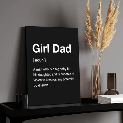 Vista 5 de Póster divertido de decoración de pared con definición de papá, lienzo enmarcado positivo para baño, habitación de niños, regalo para el día