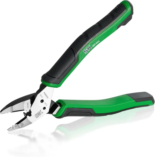 Vista 10 de SK Alicates de punta larga multiusos de 8 pulgadas, alicates de punta de aguja, 7 en 1, mango ergonómico antideslizante para un agarre cómodo