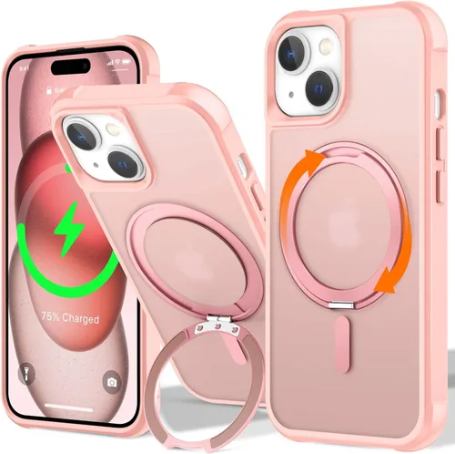 Vista 124 de UMIONE - Funda con diseño de anillo magnético giratorio de 360° para iPhone 11, soporte de bucle invisible integrado, compatible con Magsafe, funda
