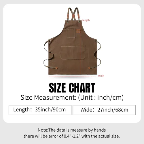 Vista 5 de Delantal personalizado para hombres y mujeres, delantales de lona de cocina personalizados con bolsillos, nombre, texto, logotipo, imagen
