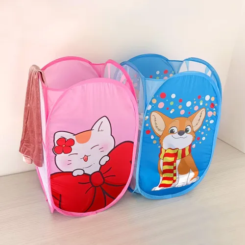 Vista 5 de Bolsa de almacenamiento de ropa sucia plegable tierna con imágenes (3)