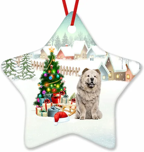 Vista 37 de Prezzy Airedale Terrier - Adorno para decoración de árbol de Navidad, regalos lindos para amantes de los perros, para familiares y amigos, nuevo