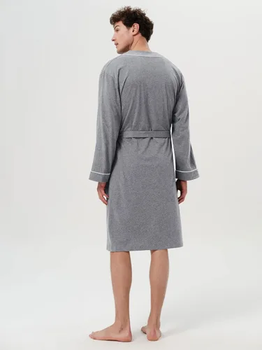 Vista 2 de SIORO Men's Cotton Robe Lightweight, Soft Kimono Knee Length Bathrobes for Spa and House, M-XXL