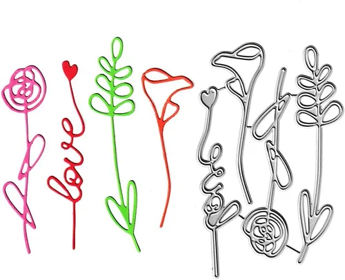 Vista 5 de 16 troqueles de corte de hojas, diseño de flores de verano, hojas de otoño, plantillas de metal en relieve para tarjetas, álbumes de recortes