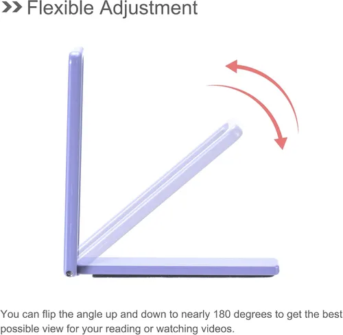 Vista 3 de uxcell Soporte delgado para teléfono celular, soporte de escritorio horizontal y vertical, soporte plegable para teléfono para la mayoría de Púrpura
