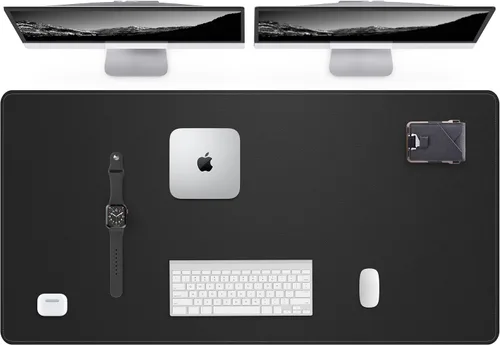 Vista 32 de Tapete protector para escritorio y mouse, antideslizante, de piel sintética, tapete impermeable de escritura para laptop, para oficina y hogar