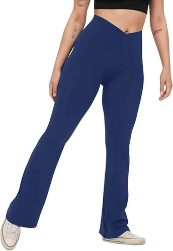 Vista 2 de INNOVIERA Leggings acampanados para mujer, pantalones de yoga con corte de bota, cintura alta, cruzado, entrenamiento, descanso, pantalones de jazz