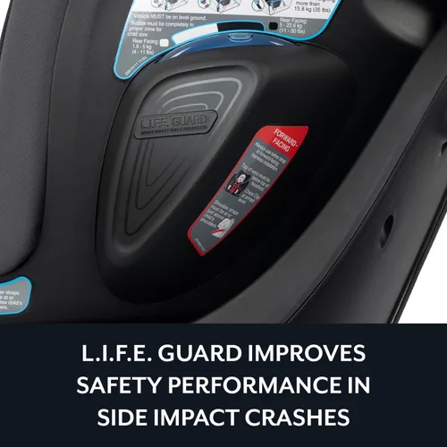 Vista 6 de Evenflo Revolve360 Slim 2-en-1 Asiento rotacional para auto con cubierta de limpieza rápida (Negro Salem)