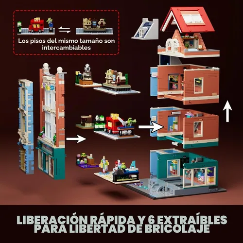 Vista 2 de Lumibricks Set de Ladrillos de Construcción de Iluminación de Tienda de Juguetes – Modelo de Casa de Ciudad Modular Townhouse Tienda de Juguetes