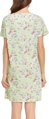 Vista 2 de Camisón de manga corta para mujer, ropa de dormir para casa, ropa de dormir, pijama con estampado casual